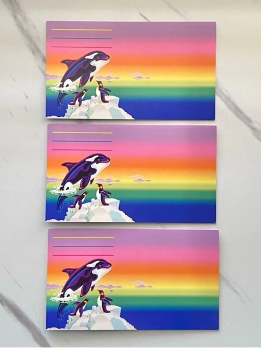 VTG Lisa Frank Max Splash orca postalettes and postcard 4pc set